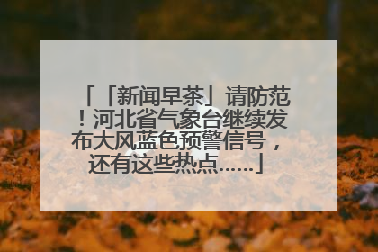 「新闻早茶」请防范！河北省气象台继续发布大风蓝色预警信号，还有这些热点……