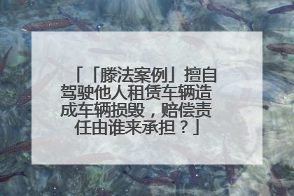 「滕法案例」擅自驾驶他人租赁车辆造成车辆损毁，赔偿责任由谁来承担？