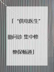 “供电医生”勤问诊 集中修整保畅通