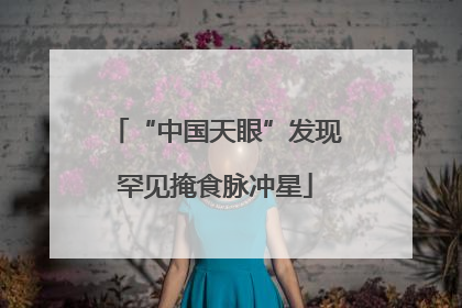 “中国天眼”发现罕见掩食脉冲星