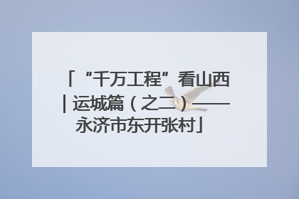 “千万工程”看山西｜运城篇（之二）——永济市东开张村