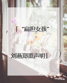 “扁担女孩”刘燕郑重声明
