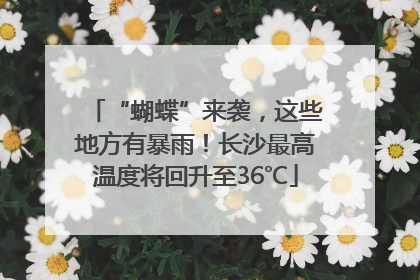 “蝴蝶”来袭，这些地方有暴雨！长沙最高温度将回升至36℃