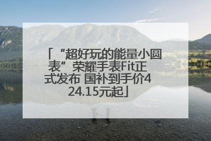 “超好玩的能量小圆表”荣耀手表Fit正式发布 国补到手价424.15元起