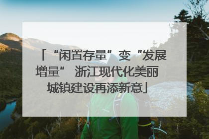 “闲置存量”变“发展增量” 浙江现代化美丽城镇建设再添新意