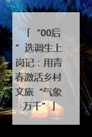 “00后”选调生上岗记：用青春激活乡村文旅“气象万千”