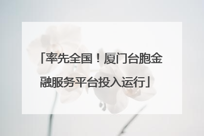 率先全国！厦门台胞金融服务平台投入运行