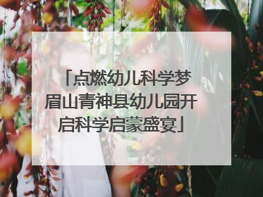 点燃幼儿科学梦 眉山青神县幼儿园开启科学启蒙盛宴