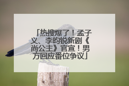 热搜爆了！孟子义、李昀锐新剧《尚公主》官宣！男方回应番位争议