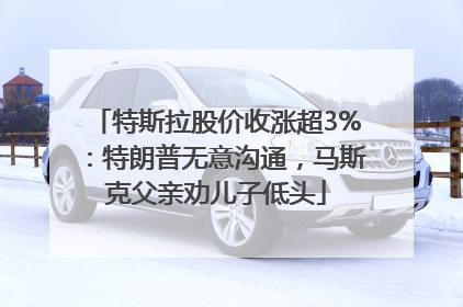 特斯拉股价收涨超3%：特朗普无意沟通，马斯克父亲劝儿子低头