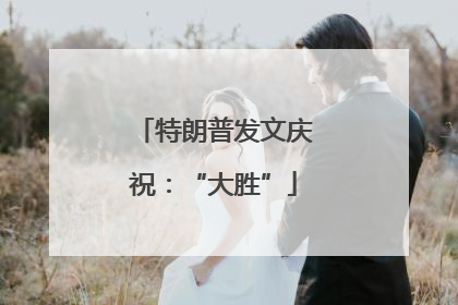 特朗普发文庆祝：“大胜”