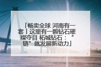 畅卖全球 河南有一套丨这里有一颗钻石璀璨夺目 柘城钻石：“链”就发展新动力