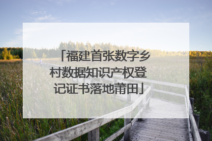 福建首张数字乡村数据知识产权登记证书落地莆田