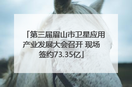 第三届眉山市卫星应用产业发展大会召开 现场签约73.35亿
