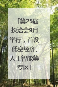 第25届投洽会9月举行，首设低空经济、人工智能等专区