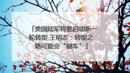 美国陆军将要启动新一轮转型 王明志：转型之路可能会“翻车”