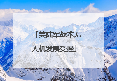 美陆军战术无人机发展受挫