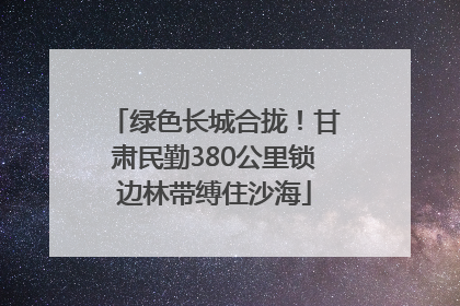 绿色长城合拢！甘肃民勤380公里锁边林带缚住沙海