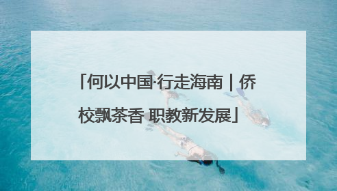 何以中国·行走海南｜侨校飘茶香 职教新发展