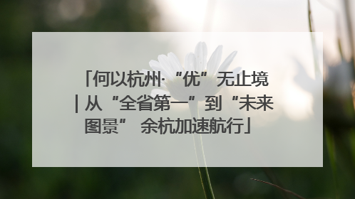 何以杭州·“优”无止境｜从“全省第一”到“未来图景” 余杭加速航行