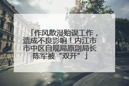 作风散漫贻误工作，造成不良影响！内江市市中区自规局原副局长陈军被“双开”