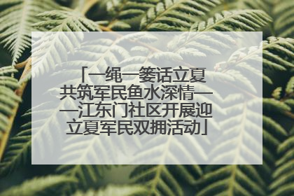 一绳一篓话立夏 共筑军民鱼水深情——江东门社区开展迎立夏军民双拥活动