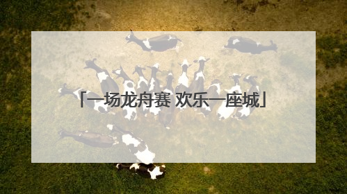 一场龙舟赛 欢乐一座城