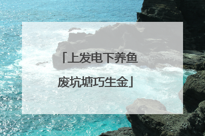 上发电下养鱼 废坑塘巧生金