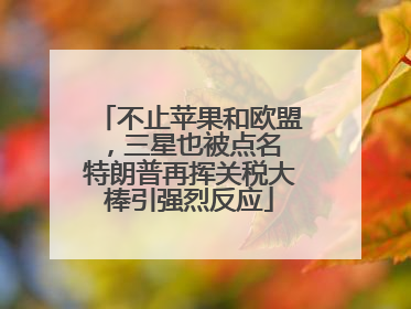 不止苹果和欧盟，三星也被点名 特朗普再挥关税大棒引强烈反应