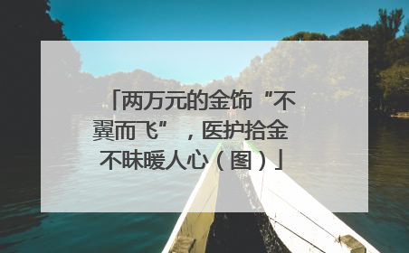 两万元的金饰“不翼而飞”，医护拾金不昧暖人心（图）