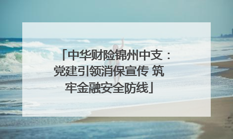 中华财险锦州中支：党建引领消保宣传 筑牢金融安全防线