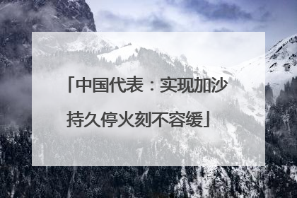 中国代表：实现加沙持久停火刻不容缓
