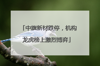 中旗新材跌停，机构龙虎榜上激烈博弈