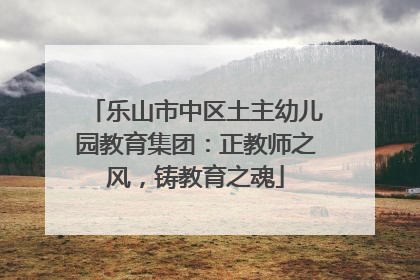 乐山市中区土主幼儿园教育集团：正教师之风，铸教育之魂