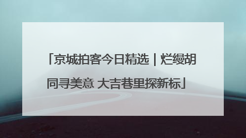京城拍客今日精选｜烂缦胡同寻美意 大吉巷里探新标