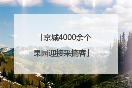 京城4000余个果园迎接采摘客