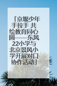 京堰少年手拉手 共绘教育同心圆——东风22小学与北京景风小学开展对口协作活动