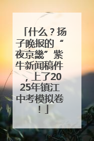 什么？扬子晚报的“夜京畿”紫牛新闻稿件，上了2025年镇江中考模拟卷！