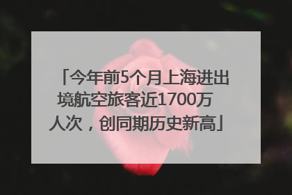 今年前5个月上海进出境航空旅客近1700万人次，创同期历史新高