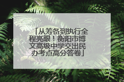 从筹备到执行全程亮眼！衡阳市博文高级中学交出民办考点高分答卷