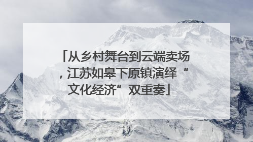 从乡村舞台到云端卖场，江苏如皋下原镇演绎“文化经济”双重奏