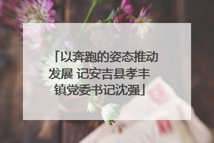 以奔跑的姿态推动发展 记安吉县孝丰镇党委书记沈强