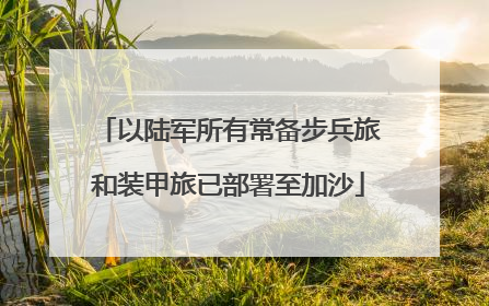以陆军所有常备步兵旅和装甲旅已部署至加沙