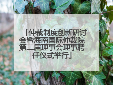 仲裁制度创新研讨会暨海南国际仲裁院第二届理事会理事聘任仪式举行
