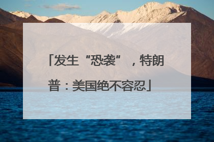 发生“恐袭”，特朗普：美国绝不容忍