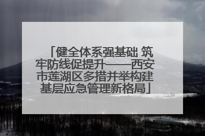 健全体系强基础 筑牢防线促提升——西安市莲湖区多措并举构建基层应急管理新格局