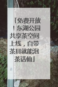 免费开放！东湖公园共享茶空间上线，自带茶具就能泡茶话仙
