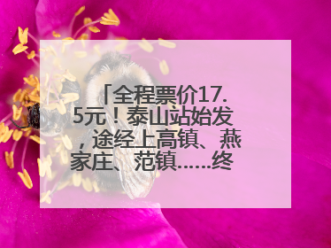 全程票价17.5元！泰山站始发，途经上高镇、燕家庄、范镇……终点站东营站，7月1日开通！