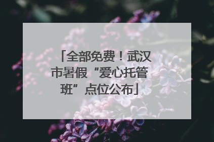 全部免费！武汉市暑假“爱心托管班”点位公布