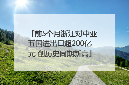 前5个月浙江对中亚五国进出口超200亿元 创历史同期新高